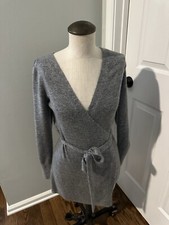 Abercrombie And Fitch Gray Belted Cardigan Sweater Soft Feminine Detail Small