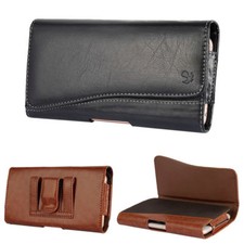 Leather Holster Belt Clip Carrying Case Pouch For iPhone Samsung Large Cellphone