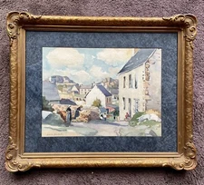 Julius Delbos Listed New York Artist Signed Watercolor Framed AWS