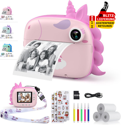 Himont Kinderkamera Sofortbildkamera Digitalkamera Mit Druckpapier & 32G TF Kart