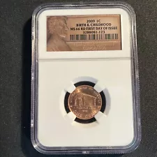 2009 Lincoln Cent, Birth & Childhood, Certified MS66, First Day of Issue by NGC!