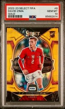 2022-23 David Zima Panini Select Gold Prizm Czechia Rookie Card 9/10 PSA 10. rookie card picture
