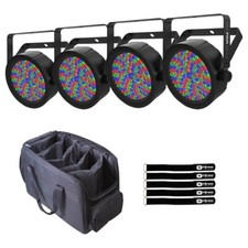 Chauvet DJ SlimPAR 56 ILS RGB LED Wedding Event Par Wash Lights 4-Pack w Bag
