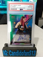 Io Shirai Sky 2021 Topps Finest WWE Autograph Green Refractor Auto /99 PSA 10