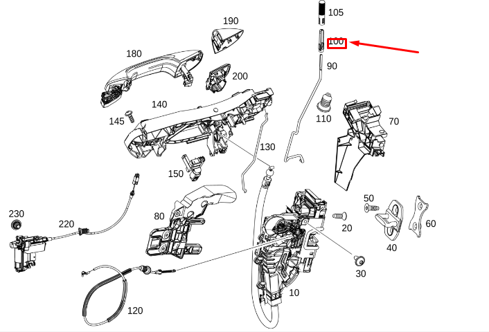 MERCEDES-BENZ GLE W167 Türschloss vorne unten Teil Schloss A0997662700