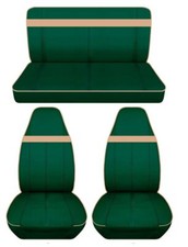 Fits 1985-2006 Jeep Wrangler Yj-tj-lj Front And Rear Seat Covers Green Tan