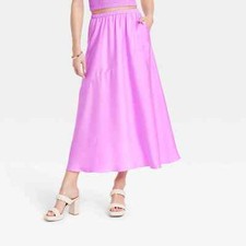 L - Womens Maxi A-Line Slip Skirt - A New Day - Violet NWOT
