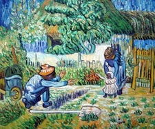 20x24 Family Time for a Farmer Oil Painting Post Impressionism Village