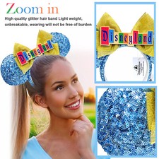 new Disney. Parks Cinderella 2025 Minnie Mouse Blue US Ears Headband Disneyland