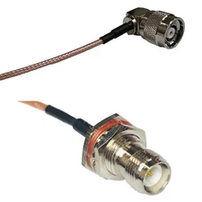 RG316 RP-TNC Male Angle to RP-TNC FEMALE BULKHEAD RF Cable Rapid-SHIP LOT