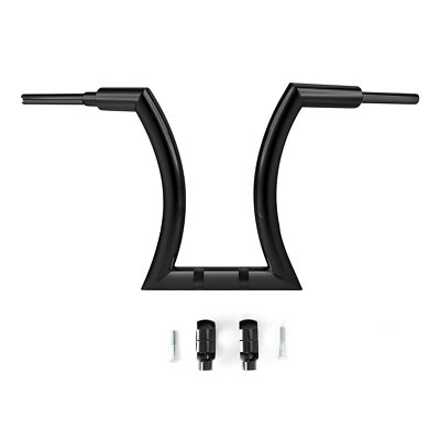 Black 18'' Rise 2'' Hanger Handlebars Risers Fit For Dyna Super Glides 1991-2014