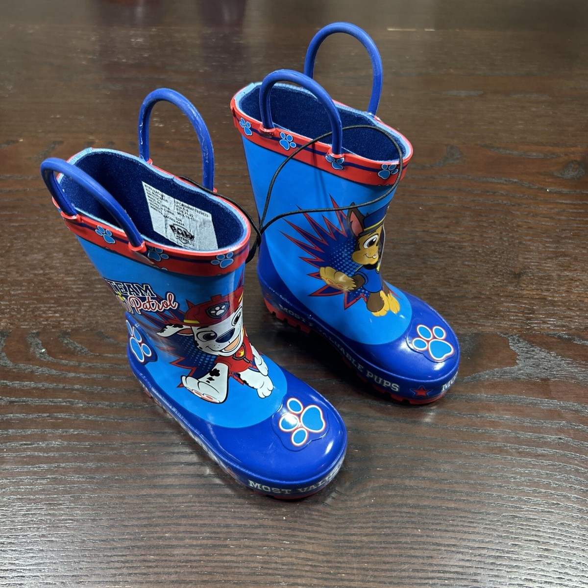 Paw Patrol Chase and Marshall Wellies Wellington Rain Boots Boys Size 5-6