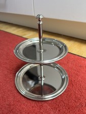 Kleine Etagere mit zwei Tellern, Farbe Silber , für Plätzchen oder Konfekt