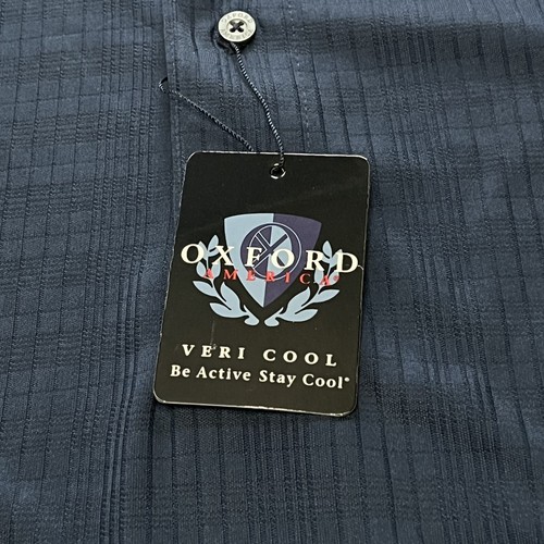Oxford America Men's Classic Navy Striped Polo Golf Shirt Size Medium NEW - Picture 10 of 10