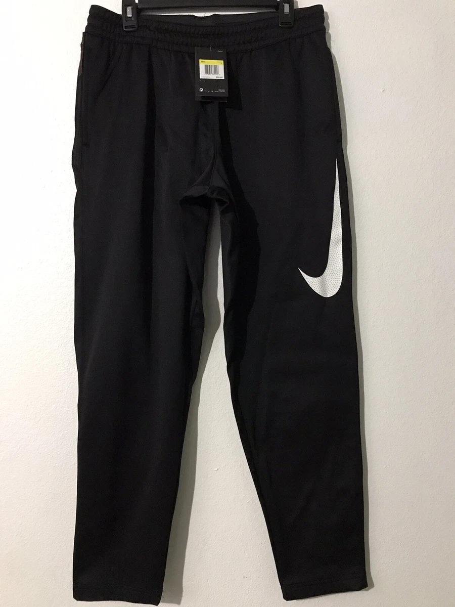 Nike Therma Big Swoosh Pants Tapered Black/White AQ2715-010 Sz S-3XL