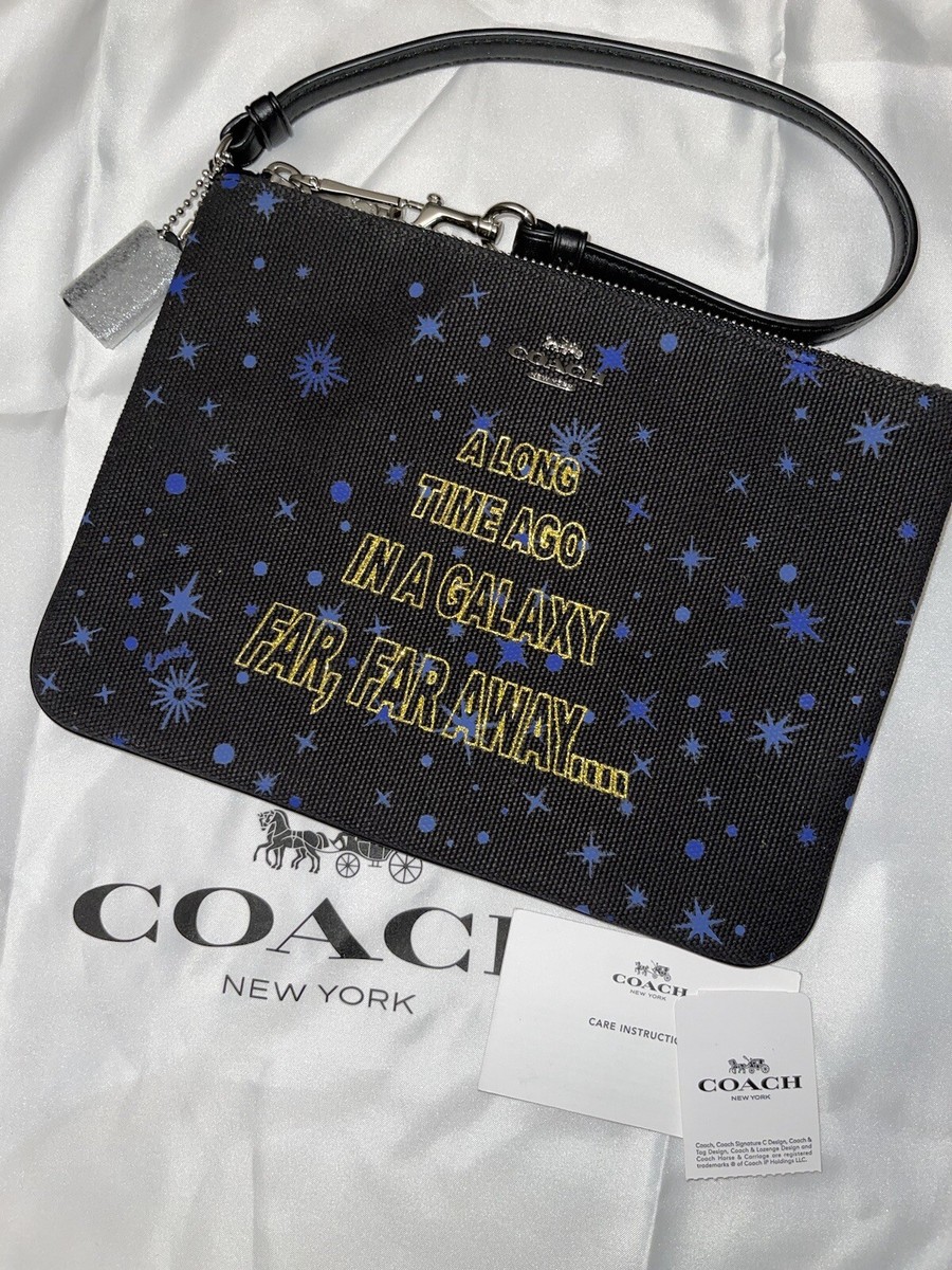 Coach F88485 Star Wars X Wristlet Pouch Black May The Force Be