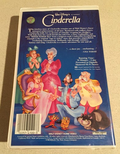 ✨REDUCED✨Vintage Disney's Cinderella Black Diamond Classic 1988 VHS 410-RARE - Picture 6 of 9