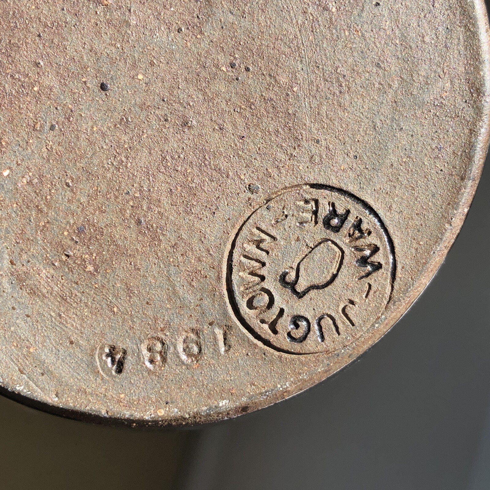 Jugtown Ware Dark Earthy Jug 7” Pottery Seagrove NC Stamped Dated 1984 Vintage