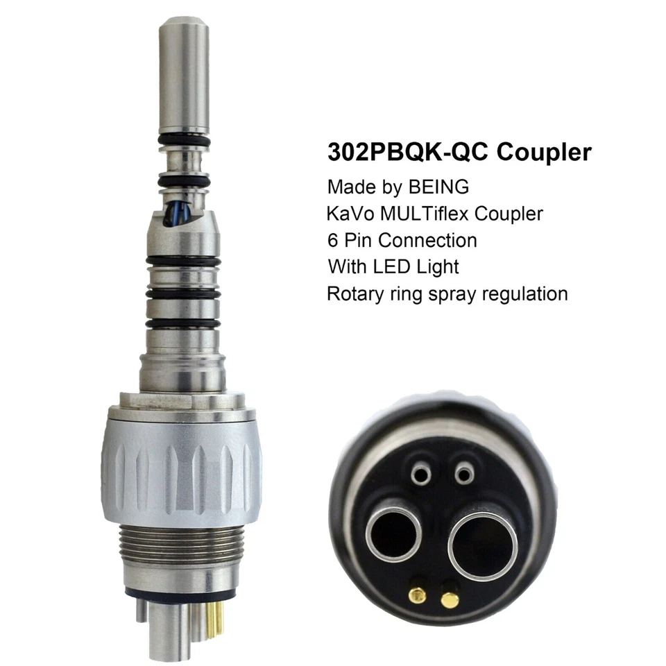 Acoplador para KaVo MULTIflex 4 6 orificios SERING pieza de mano dental acoplamiento fibra óptica Foto 4 de 4