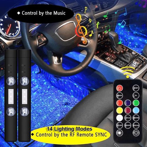 Car Atmosphere Wireless USB RGB Roof Star Light Auto Interior LED Remote Control