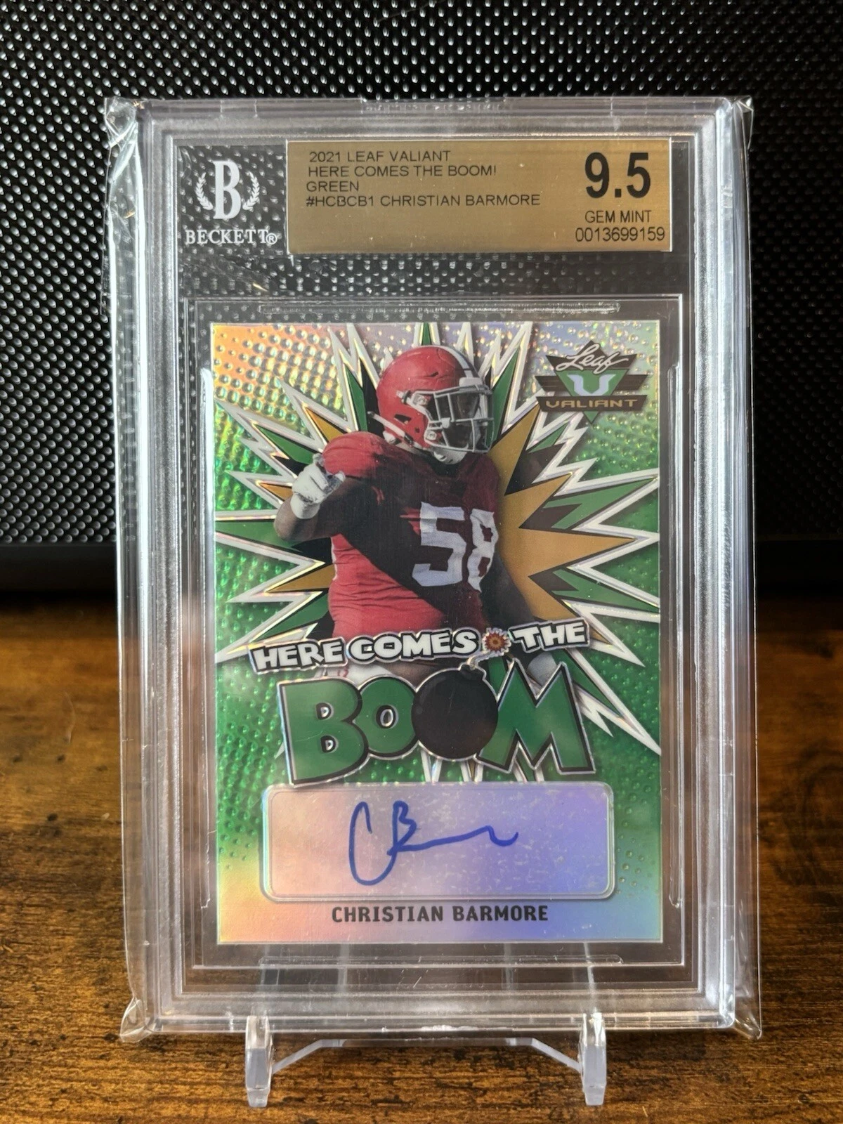 Christian Barmore Leaf Valiant Here Comes the Boom Autographs #HCBCB1 Green