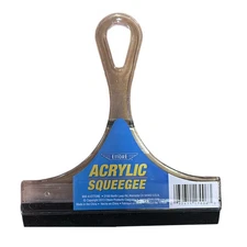 Ettore Acrylic Squeegee Clear Plastic Handle Streak-Free Rubber Blade Cleaner