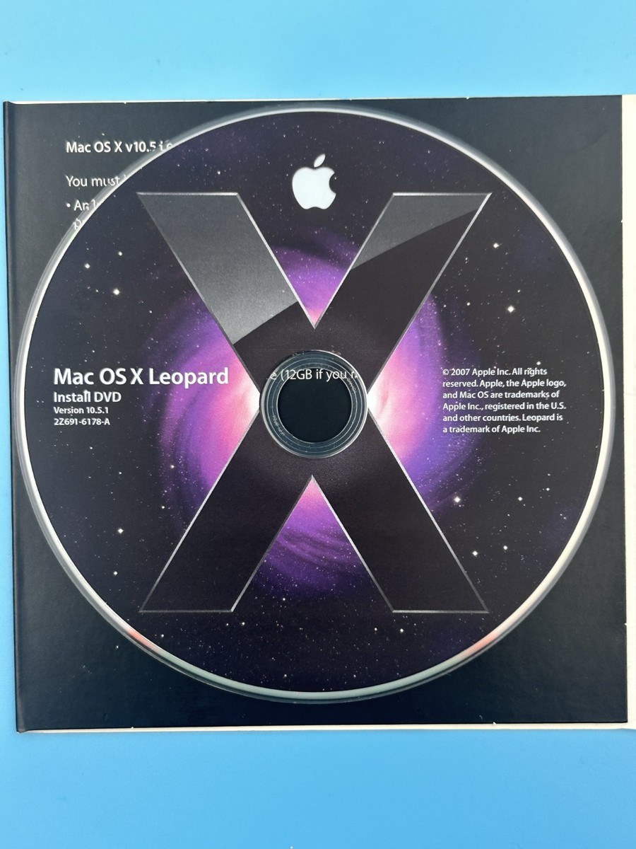 Vintage 2007 AppleMac OS X Leopard Install DVD Version 10.5.1