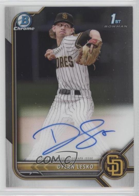 2022 Bowman Draft Chrome Draft Pick Auto Dylan Lesko #CDA-DL Auto 0xh3