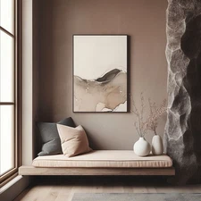 Gray Hand Painted on Oil Painting Simple Abstract Wall Art Home Decor 