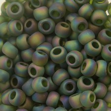 8/0 TOHO ROUND Transparent Rainbow Frosted Olivine Seed Bead 8g 