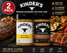 Kinder s Seasoning 2-Pack Buttery Steakhouse Rub Woodfired Garlic 9.5oz