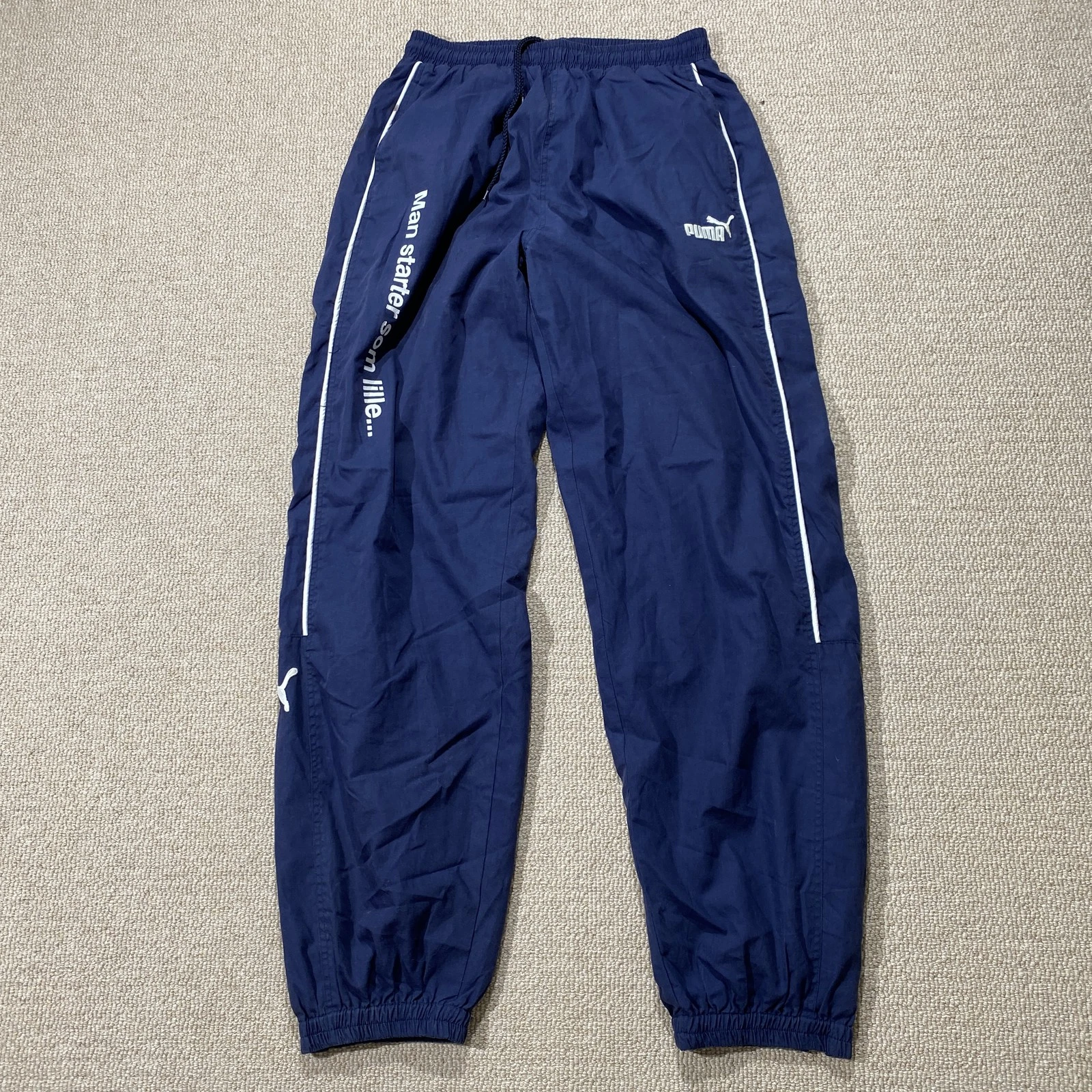 Vintage Puma Tracksuit Bottoms Mens Large L30 Navy Sports Track Pants