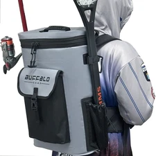 Buffalo Gear Fish Cooler Backpack 32Qt Waterproof Fishing Cooler Bag Ice Rete...