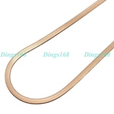 Genuine 18K Rose Gold Filled Hypoallergenic 22" 3mm Herringbone Chain Necklace