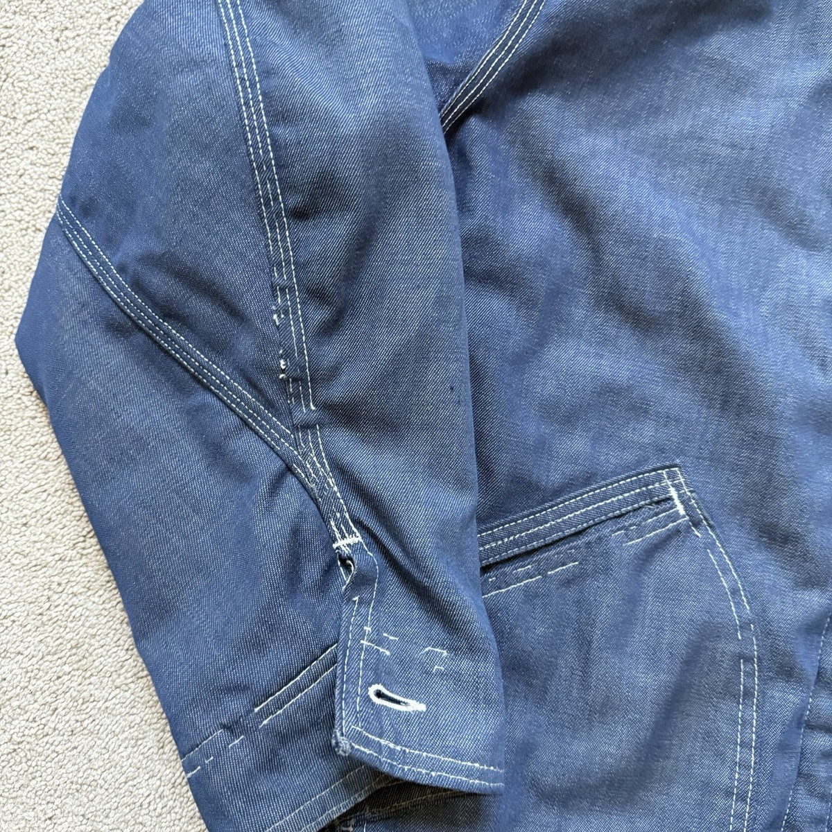 Vintage Lee 191-LB Denim Jacket Quilt Lined Work Coat Workwear
