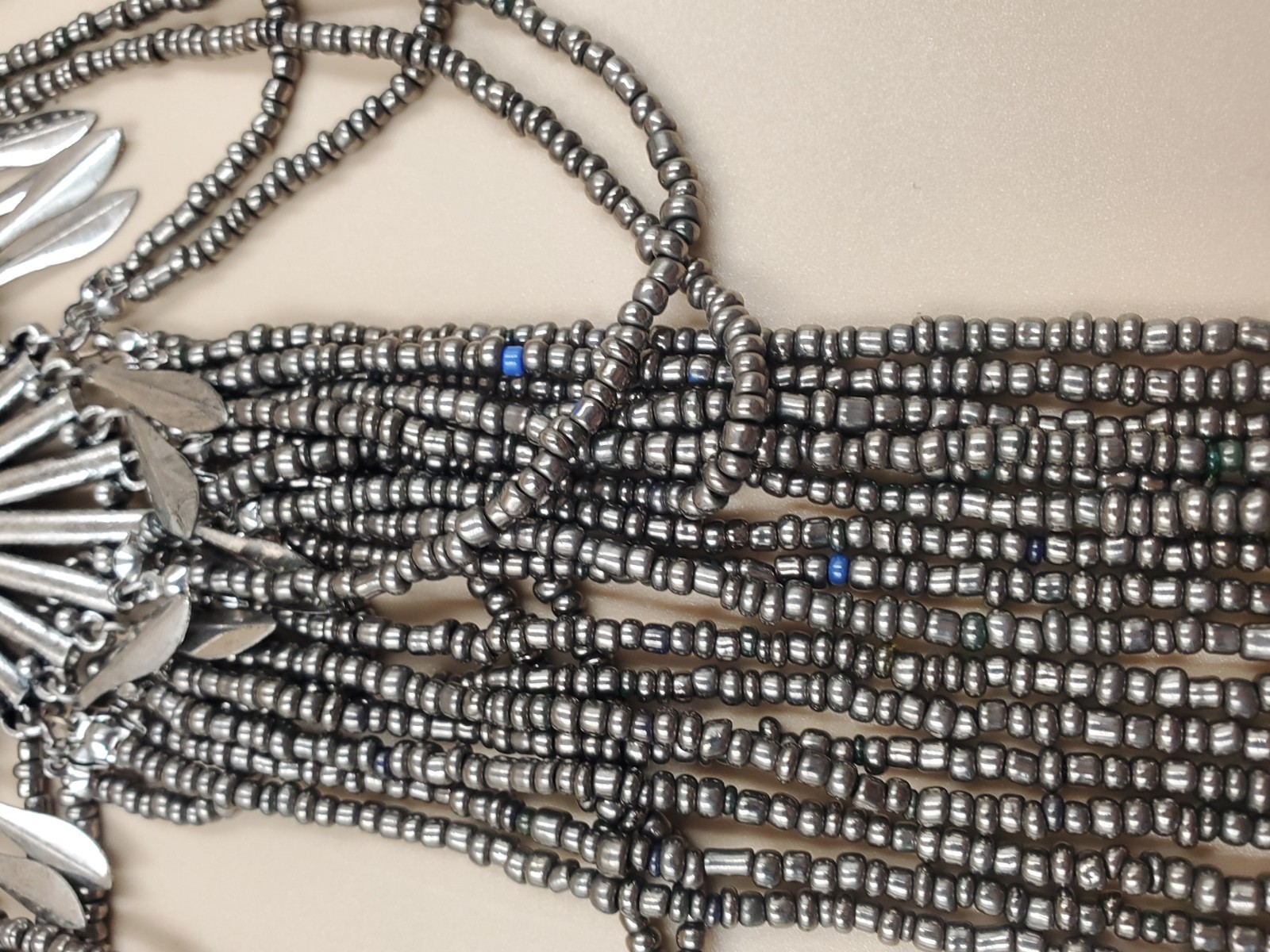 Large Statement Necklace Boho Beaded Rhinestone S… - image 8