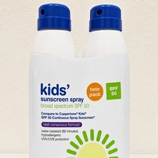 Up Up Kids SPF 50 Broad Spectrum Spray, Water Resistant 80 Min, Twin Pack