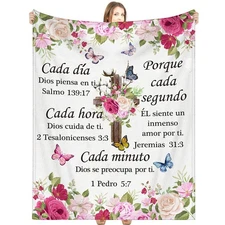 Christmas Spanish Christian Blanket Religious Gifts Faith Bible Soft Gifts In...