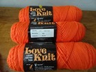 Lot 3 Vtg skeins LOVE KNIT 4 Ply worsted weight yarn-100% acrylic-Calif Coral — photo 1