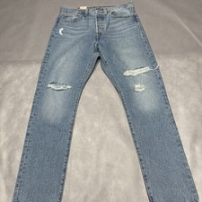 Levi  s 501 Skinny High Rise Distressed Blue Jeans Women  s Size 28x28 New
