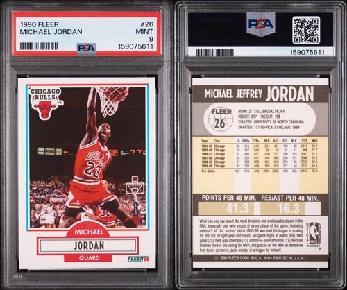 1990 FLEER #26 MICHAEL JORDAN PSA 9