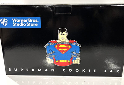 Vintage Superman Warner Bros Studio Ceramic Cookie Jar 1997 NIB DC Comics Large