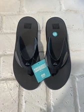 REEF Fanning Flip Flops/Sandals with bottle opener, Men’s size 15 NWT Black Blue