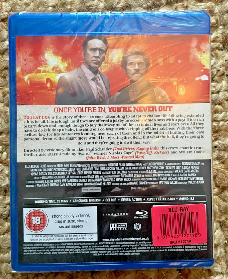 Dog Eat Dog (2016, Nicolas Cage / Willem Dafoe) – Blu-ray, Sealed - Image 2 of 2
