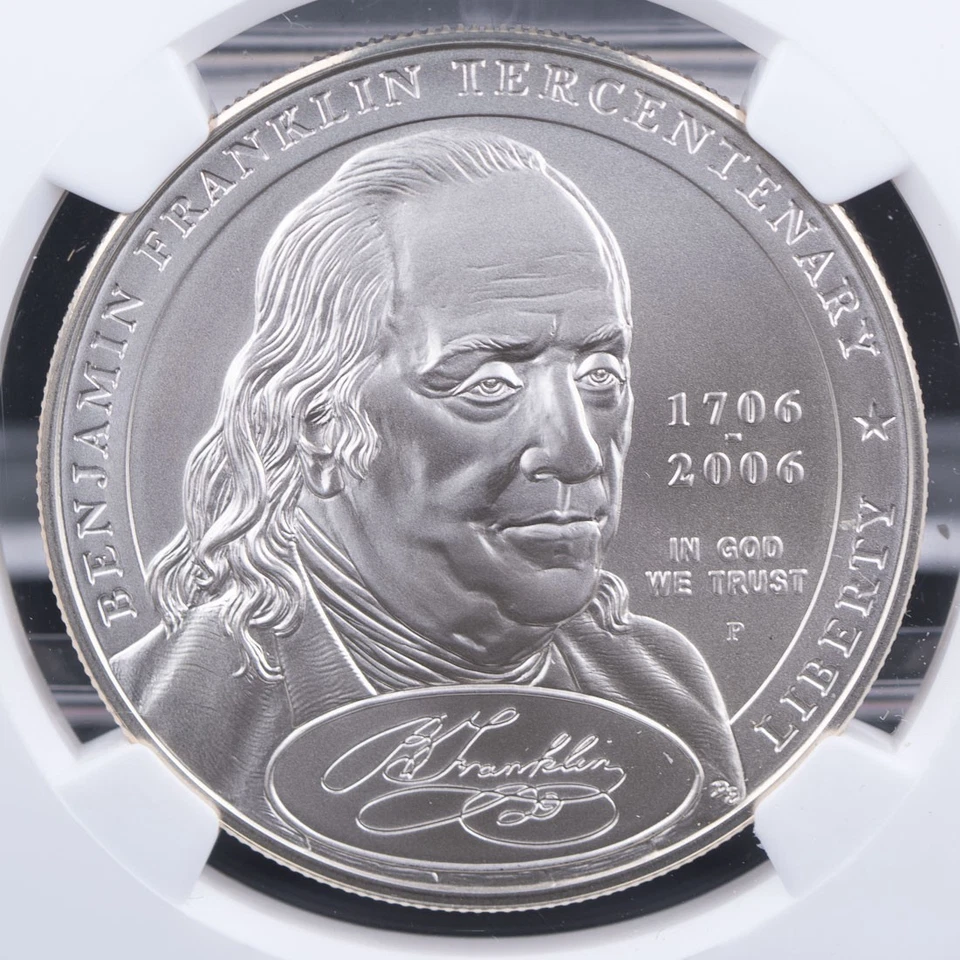 Certified 2006-P Silver $1 NGC MS69 Ben Franklin Founding Father  - Image 2 of 4