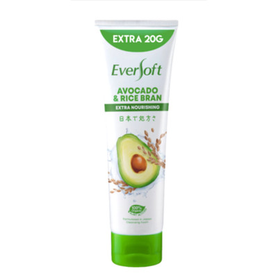 EVERSOFT Organic Avocado Rice Bran Cleanser Foam Nourishing Hydrating Multi Pack