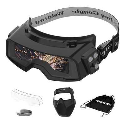 True Color Auto Darkening Welding Goggles, Wide Shade Range 4/5-9/9-13 with G...