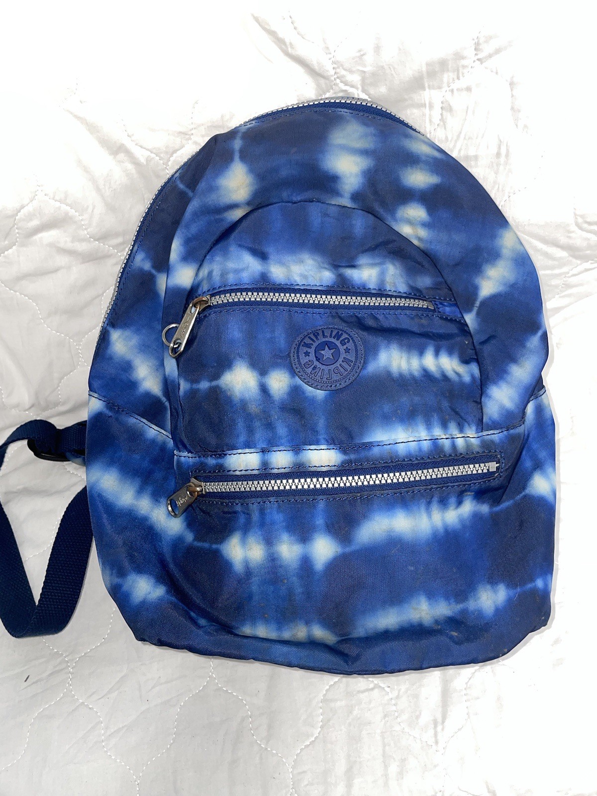Tie Dye Blue Kipling Backpack - image 1