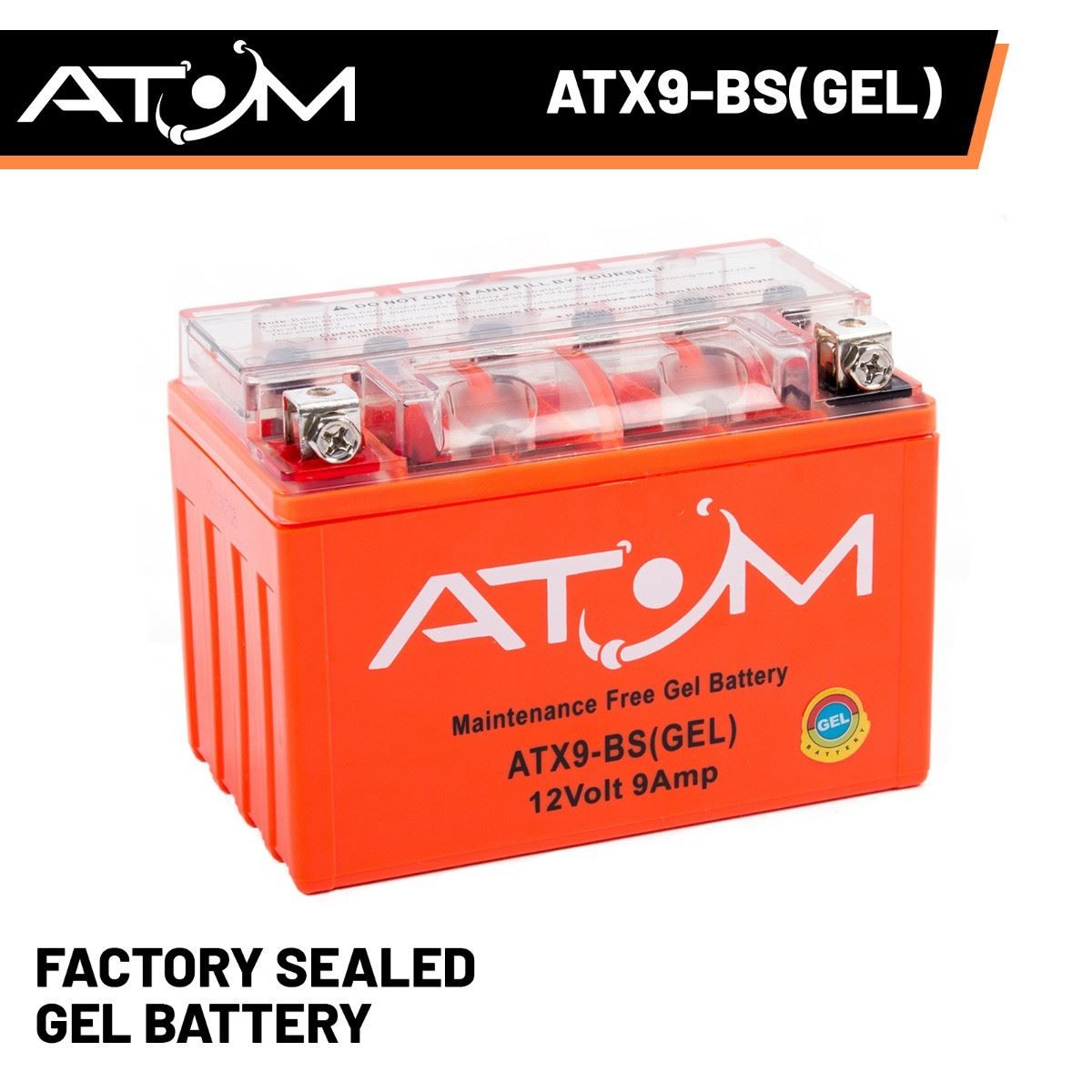 YTX9-BS Atom Gel Motorcycle Battery - Kawasaki ZX-6R Ninja 13-18