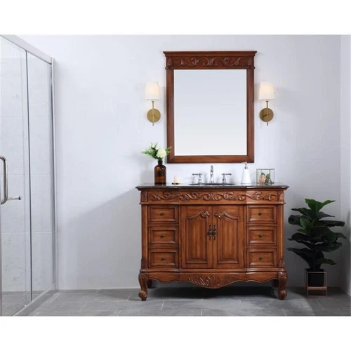 Elegant Decor Oakland 48" Single Marble Top Bathroom Vanity in Teak - Picture 18 of 18
